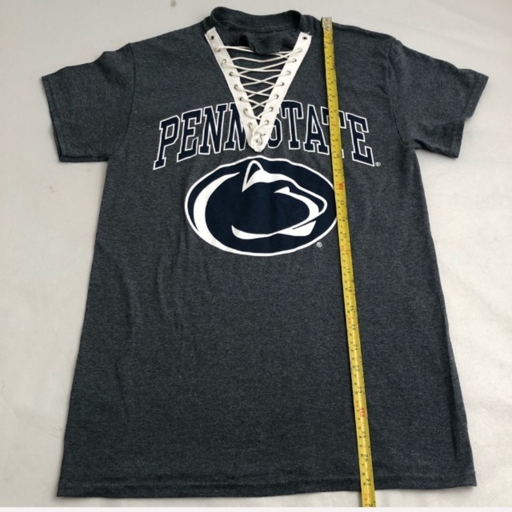 Penn State University Nittany Lions custom blue and white cut lace up t-shirt - Picture 6 of 6